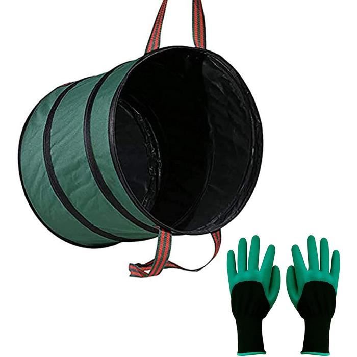 Sac De Jardin Réutilisable ALLILUYAA 272L - Imperméable, Résistant à La Déchirure - Avec Couvercle Et 3 Poignées - Pliable Pour Rangement