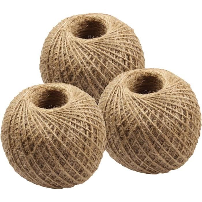 Corde Sisal Griffoir Chat Ficelle Jute 2 Mm Jardinage Déco. 2 Rouleaux