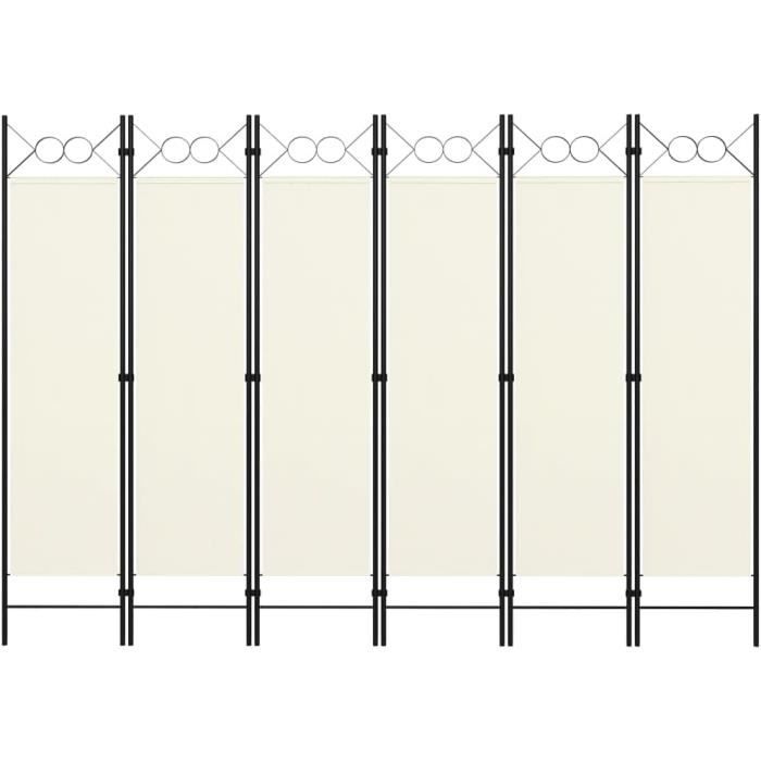 Cloison De Séparation Festnight - 5 Panneaux Blanc - Idéale Pour Salon Ou Chambre - 250x180 Cm