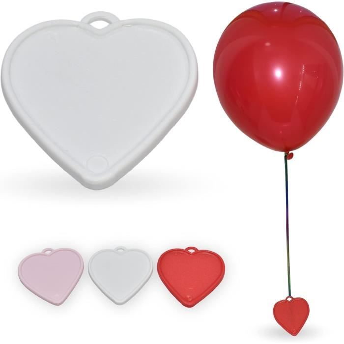 Lot De 10 Poids Pour Ballons Hélium En Forme De Cœur - Aimants Réutilisables Pour Décoration Fête