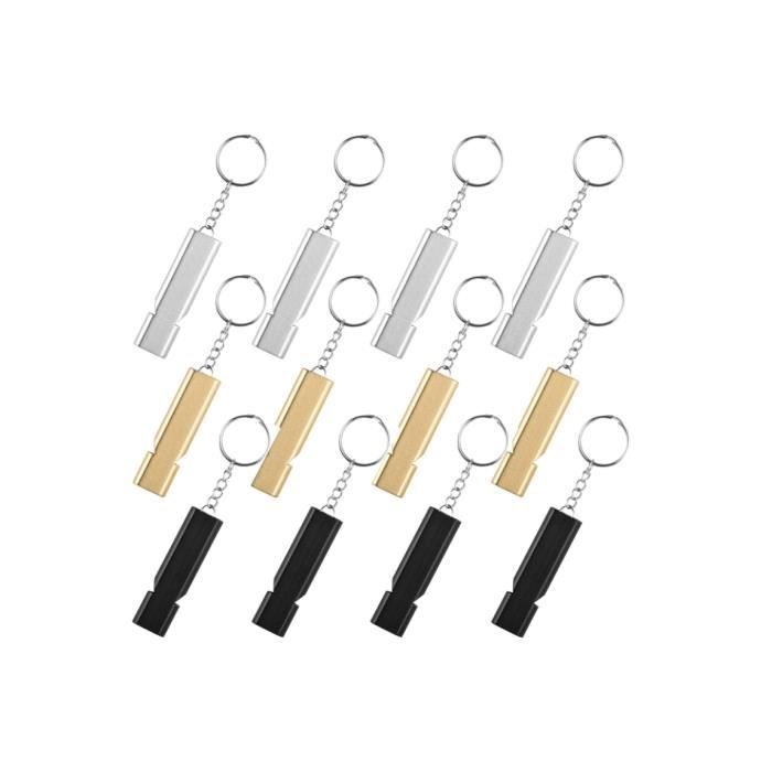 Lot De 7 Sifflets En Aluminium Avec Porte-clés - Couleurs Variées - Fort Son (120 DB) - Pour Sport, Randonnée, Dressage Animaux