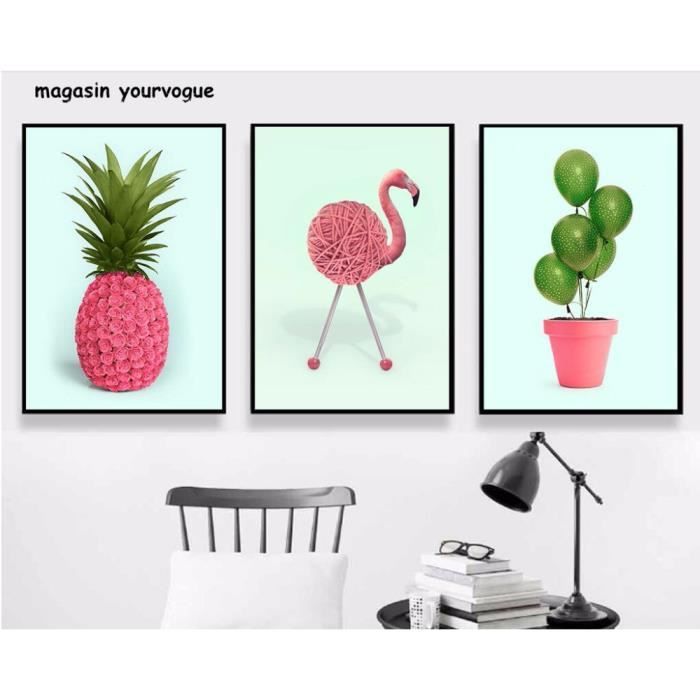 Petit Rose Flamant Rose Ananas Toile Impression Peinture Affiches Home Decor Mur Photos Peinture Sans Cadre Achat Vente Tableau Toile Cdiscount