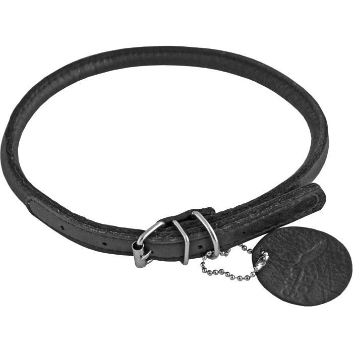Meilleurs prix pour CHAPUIS SELLERIE Collier réglable rond Soft pour chien - Cuir noir - ø10 mm - L33-41 cm - Taille M