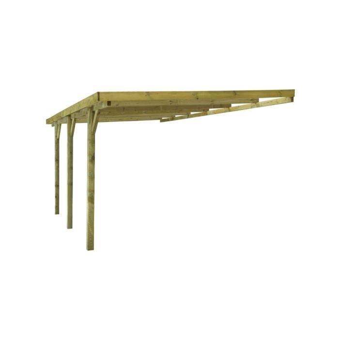 Carport Bois 5x3m Adosse Traite Autoclave Achat Vente Carport