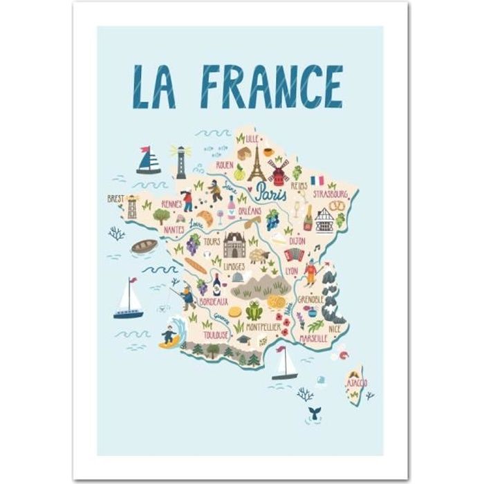 Poster Carte De France Enfant Dimensions 13 X 18 Cm Papier Brillant Cdiscount Maison Poster Carte De France Enfant Dimensions 13 X 18 Cm Papier Brillant Cdiscount Maison