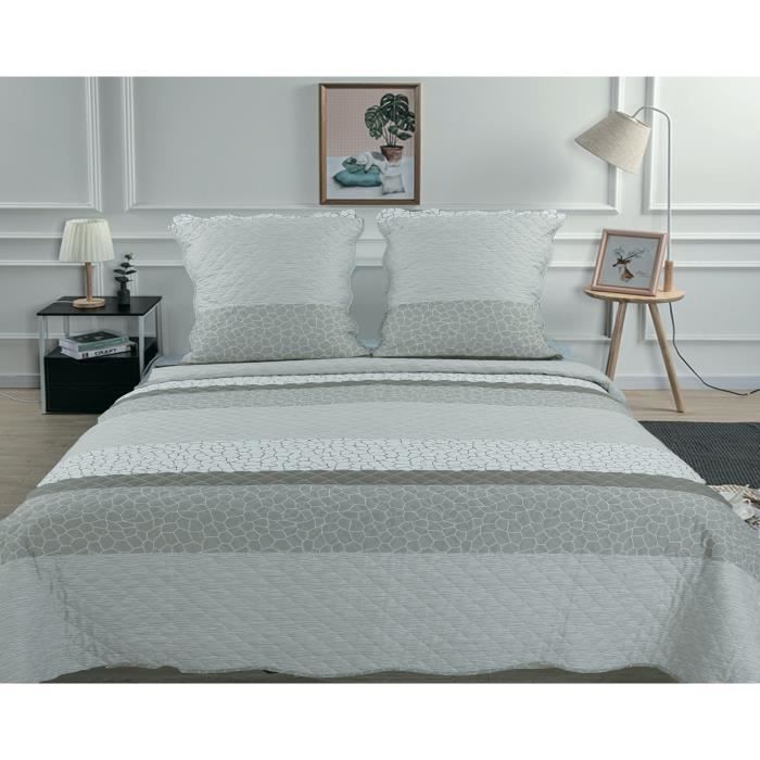 Set De Literie Boutis Octavia Par Stof - Couvre-lit 220x240 Cm + 2 Taies D'oreiller - NEUF