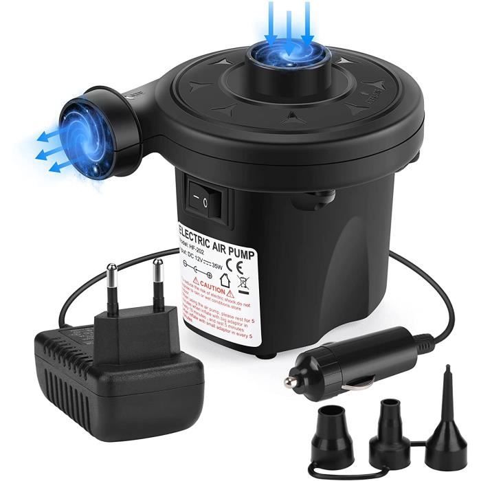 Pompe à Air Électrique 55W Gonfleur/Dégonfleur Portable Avec 3 Buses - Awroutdoor