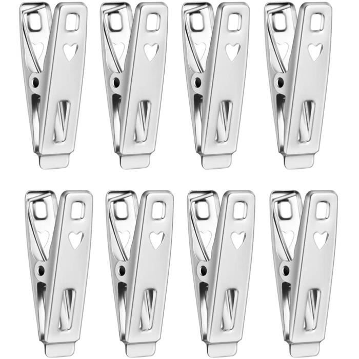 40 Pcs en Acier Inoxydable Épingles à Linge pour La Lessive Vêtements Suspendus Petites Pinces à Linge en Métal Coupe-Vent pour P503