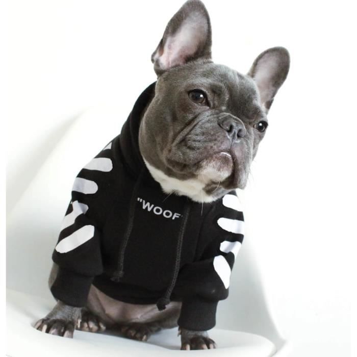 Manteau Blouson,Bouledogue français vêtements chien à capuche Adidog