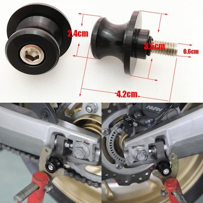 Moto Bequille Diabolos Color/é M8 Chrome Accessoires Garage Reparation noir