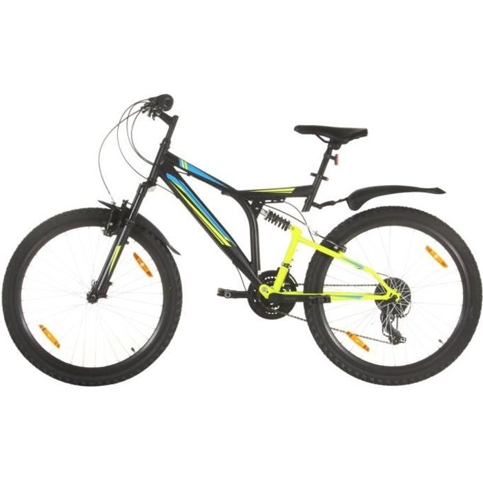 VTT STAR MARKET Tout suspendu 21 vitesses Roue 26 pouces Noir Cdiscount Sport