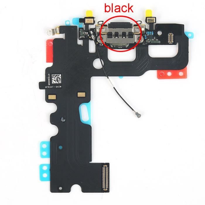 Connecteur De Charge Flexible Noir Pour IPhone 7 – Dock Nappe – Réf. A1660 Etc. – Neuf
