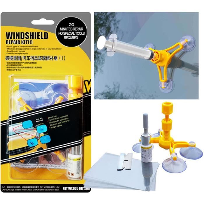 Kit De Réparation De Pare-brise - Résine Et Outils Pour Réparer Petites Fissures Et éclats Sur Vitre De Voiture