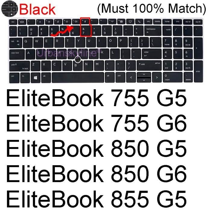 Clavier Housse de clavier pour HP EliteBook 850 G5 G6 G7 G8 855 G7 G8 1050 G1 Zhan X Notebook PC 15 15.6 etui Black 755 850 G5 G6 Cdiscount Informatique