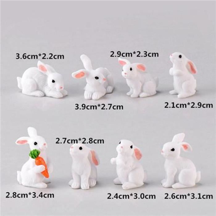 Lot De 8 Figurines Miniatures Vintage – Canard, Lapin, Souris, Bambi – Pour Collection