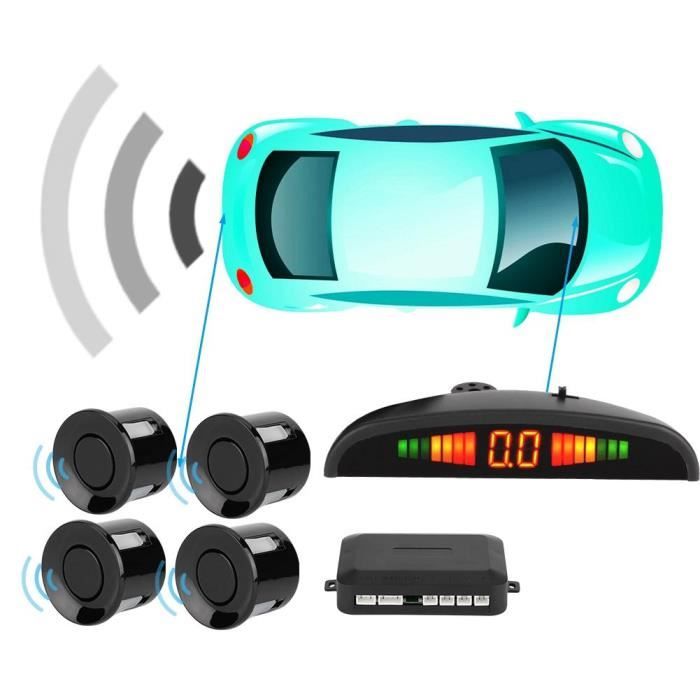Drfeify capteur de recul de stationnement 4 capteurs de stationnement  buzzer voiture recul arrière radar système LED alarme sonore - Cdiscount  Auto