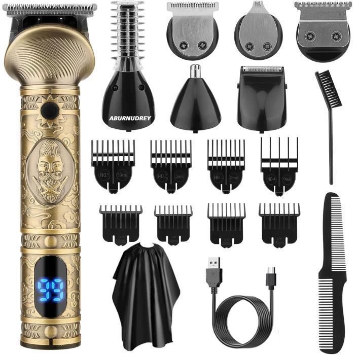 Tondeuse Cheveux Hommes - AUDBURN - 6 en 1 - 8 Sabots de Guidage - Coupe-Précision - Coupe-Nez - Coupe-Corps Tondeuse Cheveux Hommes - AUDBURN - 6 en 1 - 8 Sabots de Guidage - Coupe-Précision - Coupe-Nez - Coupe-Corps