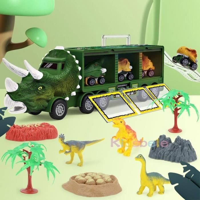 Camion Transporteur De Dinosaures – 28 Pièces – Sons Et Lumières – Dès 4 Ans – Cadeau Anniversaire