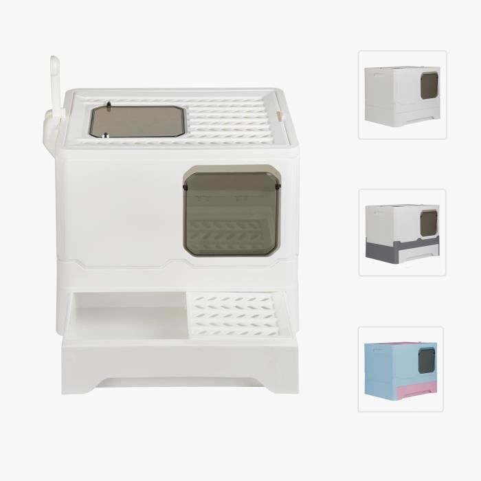 Comparer les prix de Bac à litière pour chat grande taille - BELFOYER - entrée par le haut anti-odeurs - blanc