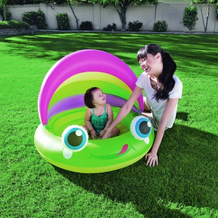 Bestway Piscine Gonflable Enfant Bebe En Forme De Grenouille Avec Auvent 109cm X 104cm H 76cm Achat Vente Pataugeoire Cdiscount
