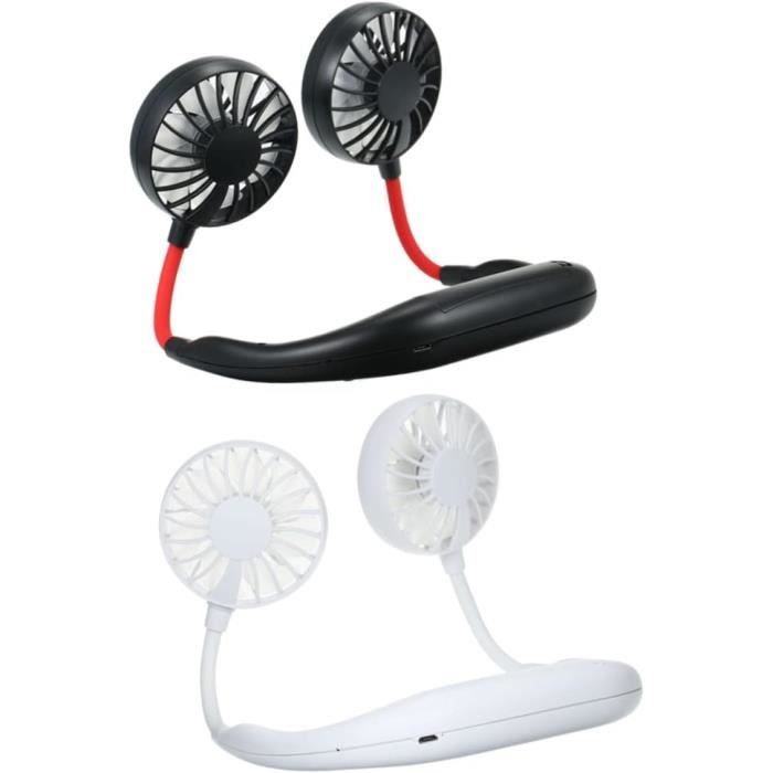 Ventilateur De Cou Portable Rechargeable USB - 3 Vitesses, Silencieux, Autonomie 6h, Rose - 7
