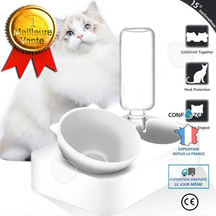 Comparer les prix de CONFO 2 EN 1 Gamelle pour Chat Surélevé Avec Distributeur Automatique Alimentation réglable