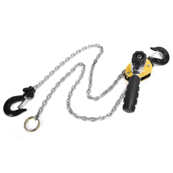 Palan à Levier Portable 250kg - Mini Cliquet De Levage Avec Chaîne 1,5m Robuste Et Sécurisé Pour Chantiers Et Ateliers
