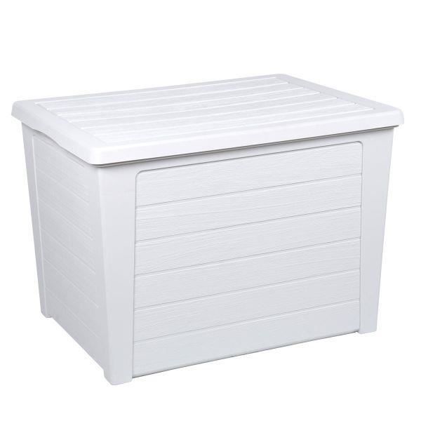 Coffre De Rangement De Jardin Baya 160l Eda Blanc Achat Vente Coffre D Exterieur Coffre De Rangement De Jard Cdiscount