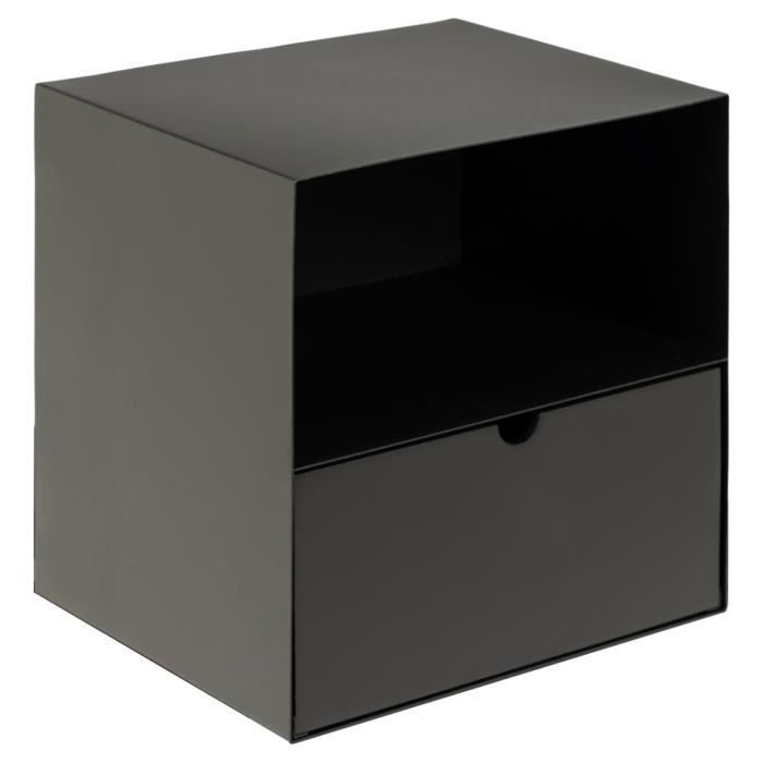 table de chevet jolie - emob - noir - 30 cm - 1 tiroir(s) - contemporain - design
