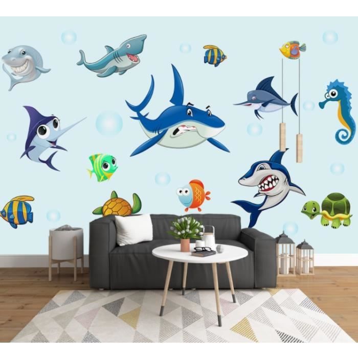 Stickers Muraux 3D Kibi - 2 Feuilles 40x85 Cm - Adhésif Vinyle Transparent - Déco Chambre Enfant, Bureau