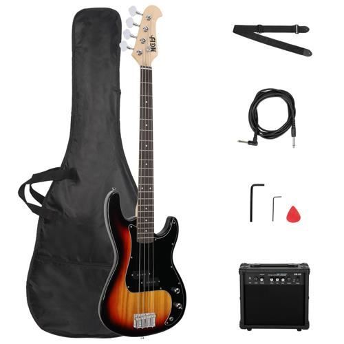 FCH Pack Basse électrique - Kit de Guitare basse avec Ampli 20W