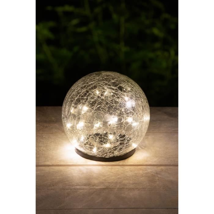 Sphère solaire GALIX - Effet verre brisé - Ø 15cm - 25 LED blanches