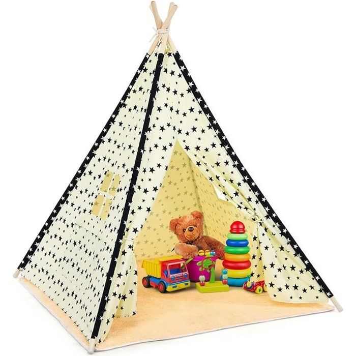 Tipi avec tapis de jeu beige - Made in Bébé