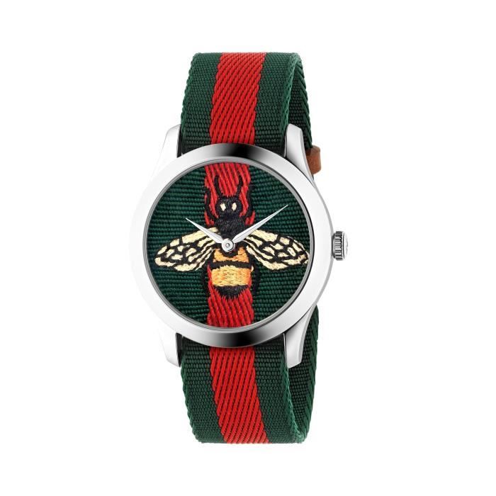 GUCCI Montre Homme Quartz Bo ter en acier Cadran en nylon et