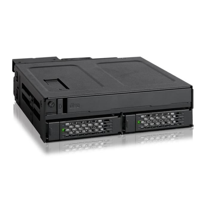 Rack amovible ToughArmor MB602SPO-B - 2x SSD/HDD 2.5” SAS/SATA - 1x ODD Slim - Échange à chaud - Noir