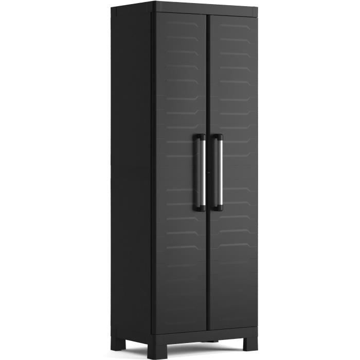Armoire haute Detroit KETER Noir 65 x 45 x 182 cm Poignées en