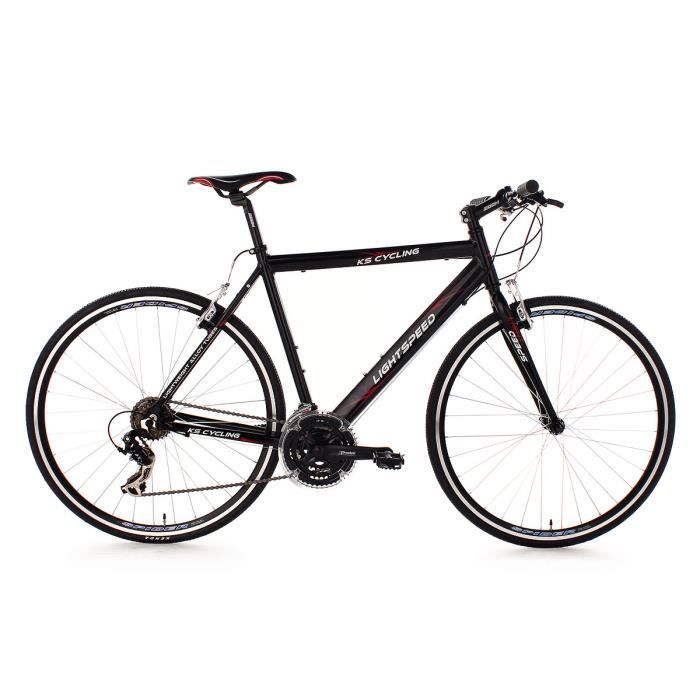 Vélo de route KS CYCLING 203B - Noir - 28'' - Cadre aluminium - 14 vitesses