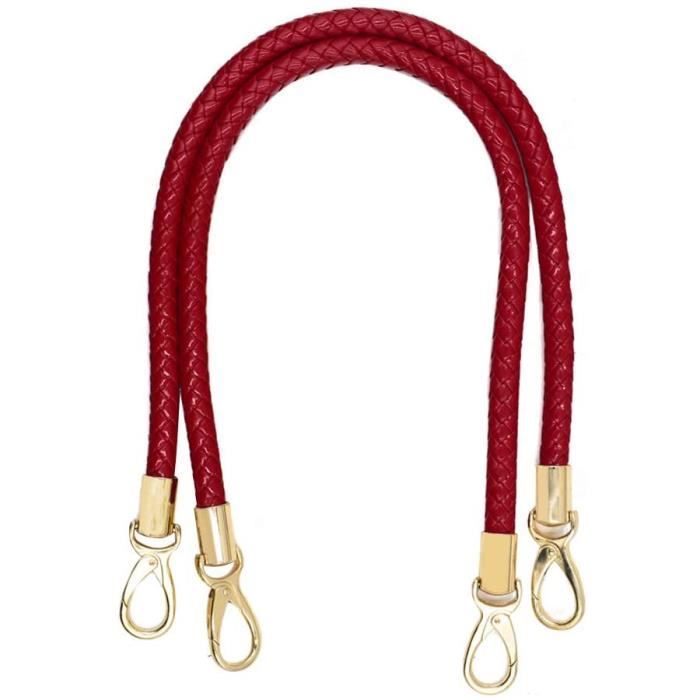 Sangle De Sac à Bandoulière Large,Remplacement Réglable De La Courroie Du Sac à Main En Toile,Courroie Du Sac De Messager,Sangle Bandoulière Sacoche Avec Crochets En Cuir (Cuir-Rose