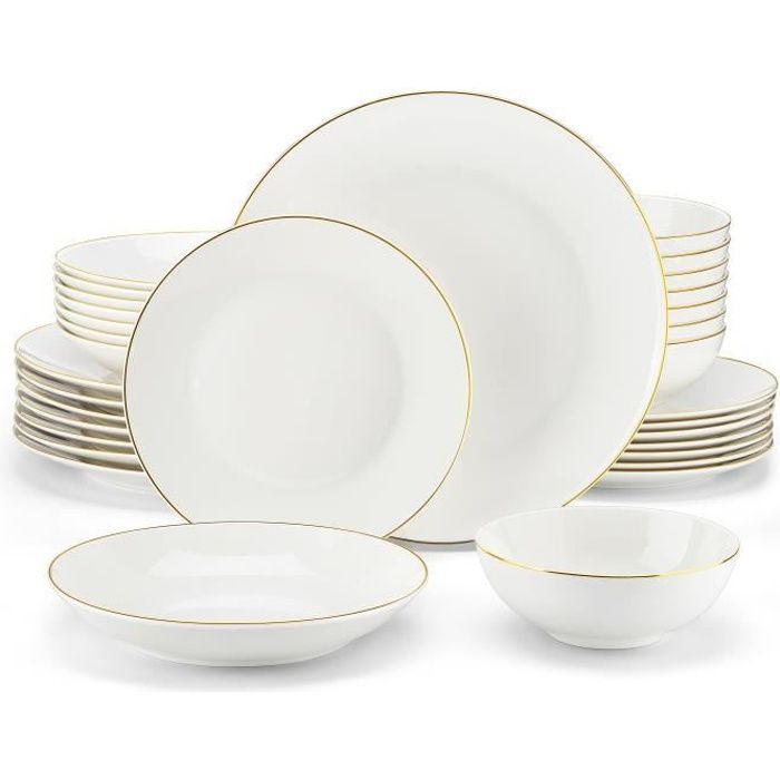 MALACASA Vaisselle JeraGT, Service Complet de Table, 32 Pièces pour 8