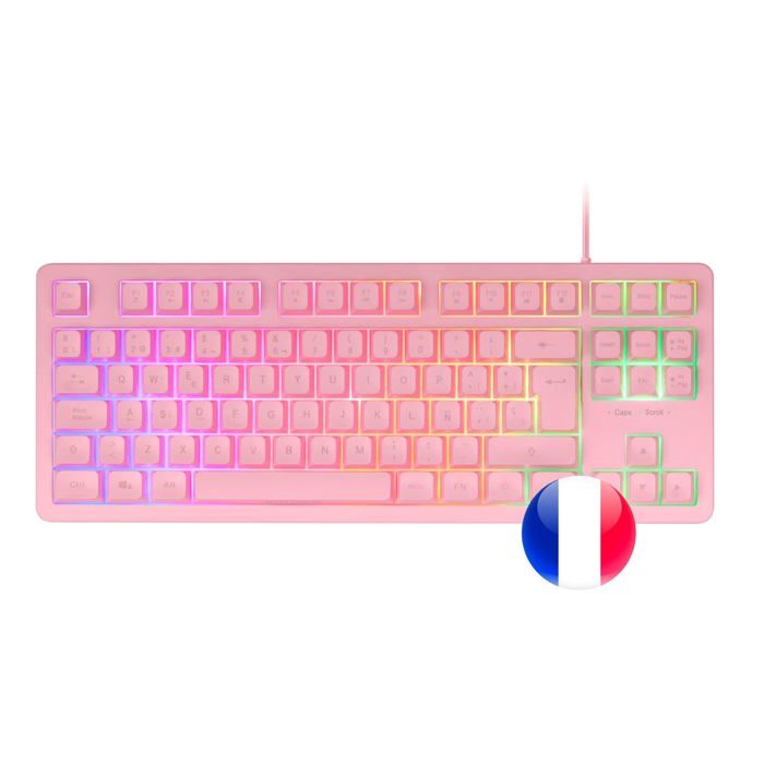 Clavier Gamer – Mars Gaming – MK023 – RGB – Mécanique – Rose