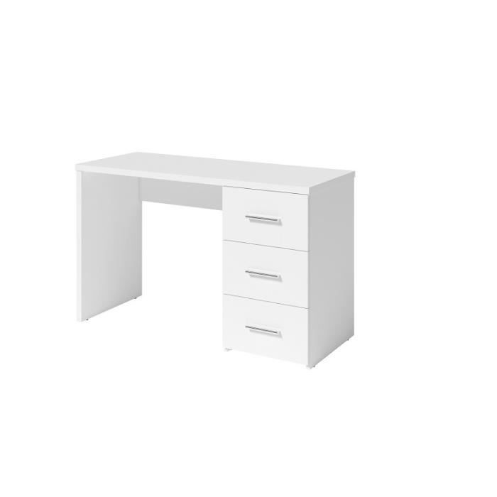 bureau - meblosiek - open - 3 tiroirs - blanc - scandinave - moderne