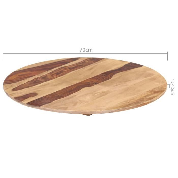 Dessus de table - MOTHINESSTO - LY1224 - Bois massif - Rond - 70 cm - Épaisseur 15-16 mm