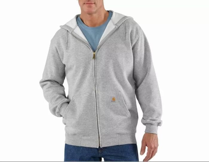 Pull à capuche CARHARTT zippé Loose fit K122 Gris chiné