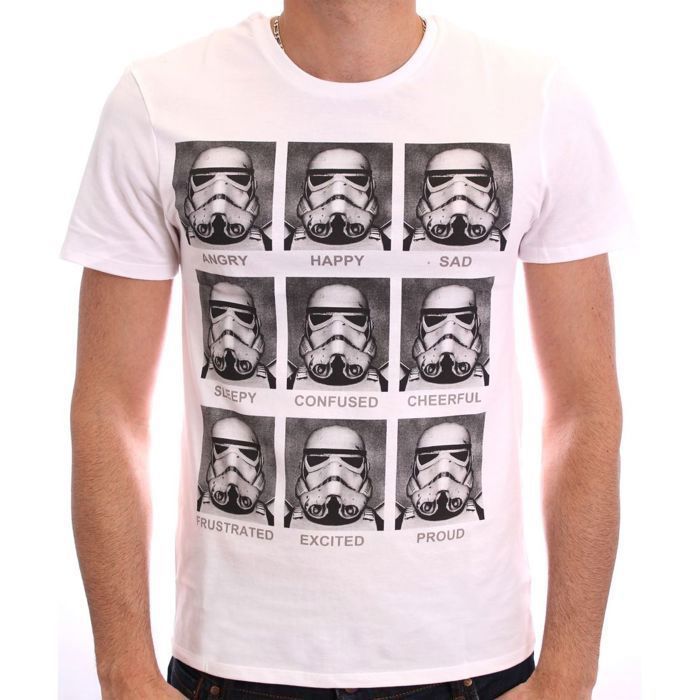 T Shirt Star Wars Stormtrooper Emotions Blanc et gris Cdiscount