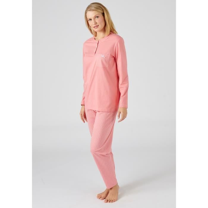 Pyjama en soie manche longue pyjama femme patte de boutonnage