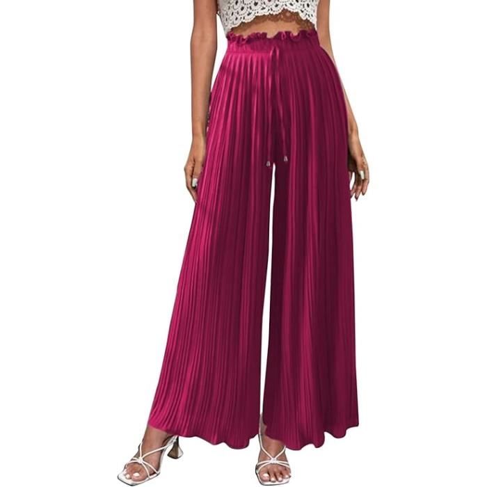 Pantalon large rouge femme online