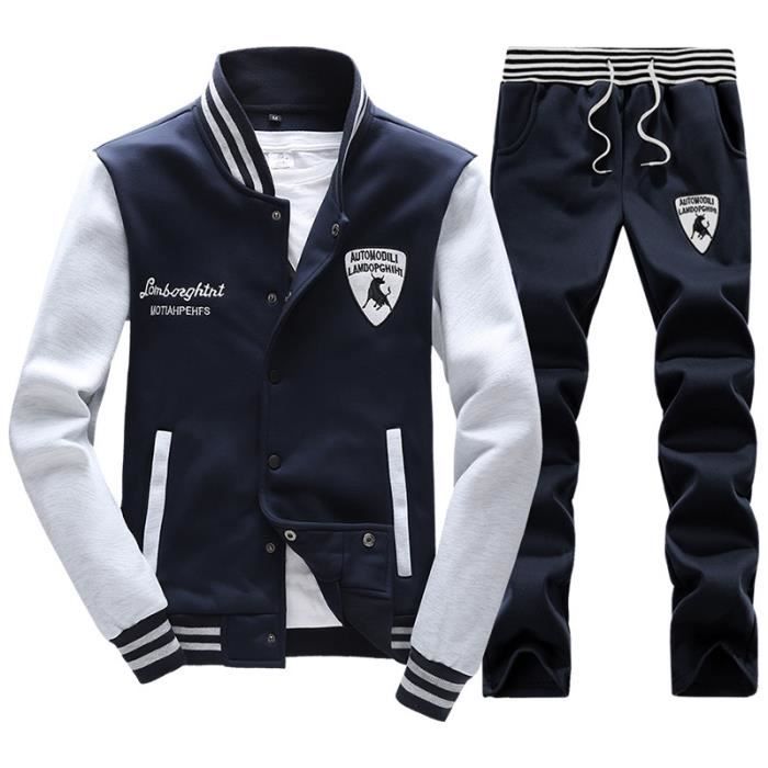 Survêtement pour homme - BK37A2 - Blouson et pantalon ample - Bleu