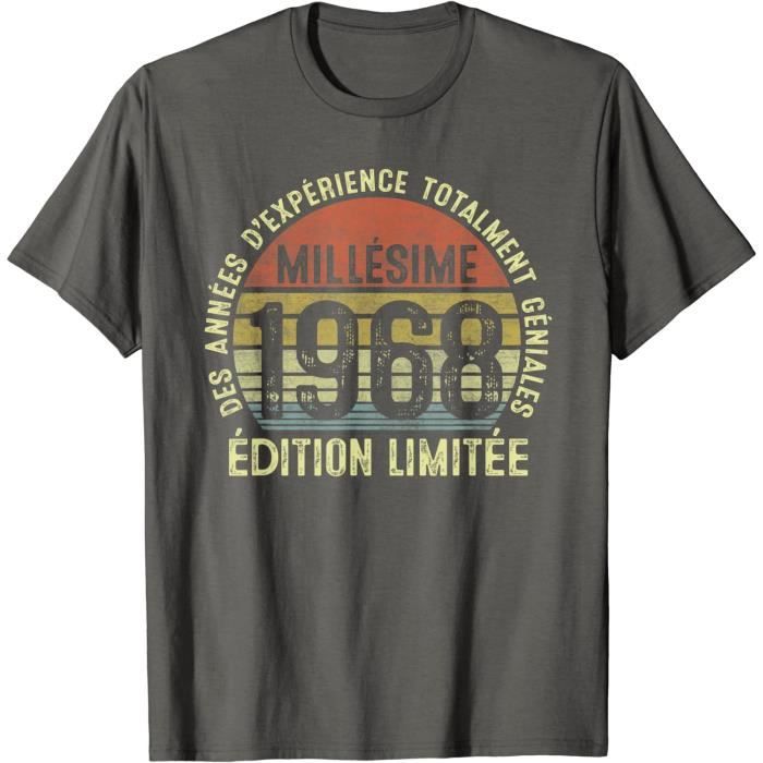 53 Ans Anniversaire Cadeau Homme Millsime Fabriqu En 1968 T Shirt 1552 Asphalte Cdiscount Pret A Porter