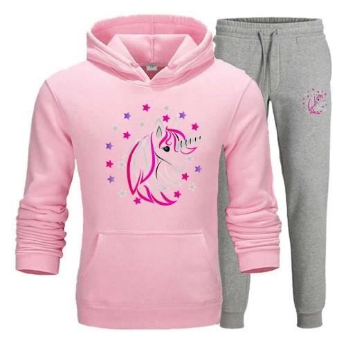 Jogging enfant Fille Licorne rose gris Marque Modele Manches longues Multisport