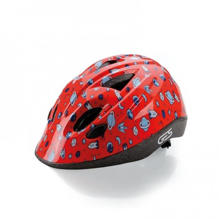 Casque vélo route enfant Ges Dokky Planet - rouge - TU (47/53 cm)